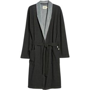 NWT UGG Men Robinson Shawl Collar Robe Black Gray – Size M/L